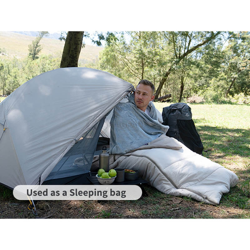 Спальний мішок-подушка Naturehike CNK2300SD022 світло-сірий 225 см (6976507667333)