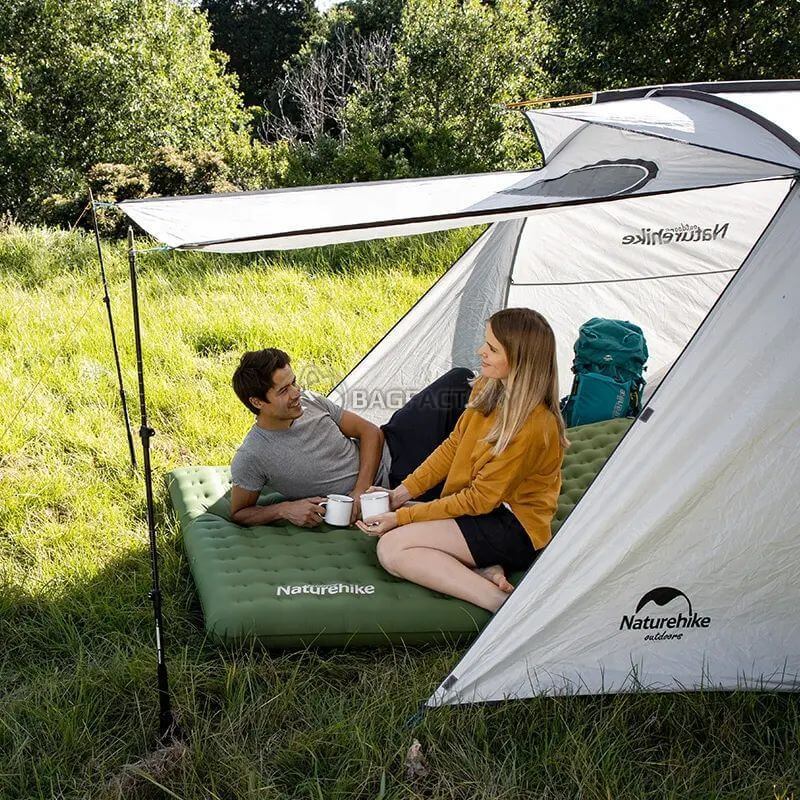 Туристичний килимок подвійний Naturehike NH19QD010 надувний теракотовий 200 см (6927595773970)