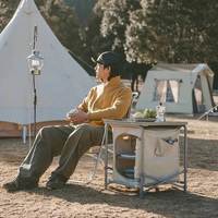 Стіл розкладний з полицями Naturehike CNH22JU031 бежевий (6975641888895)