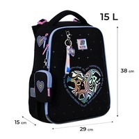 Шкільний каркасний рюкзак Kite Education 531 Love is Чорний 15л (K25-531M-2)