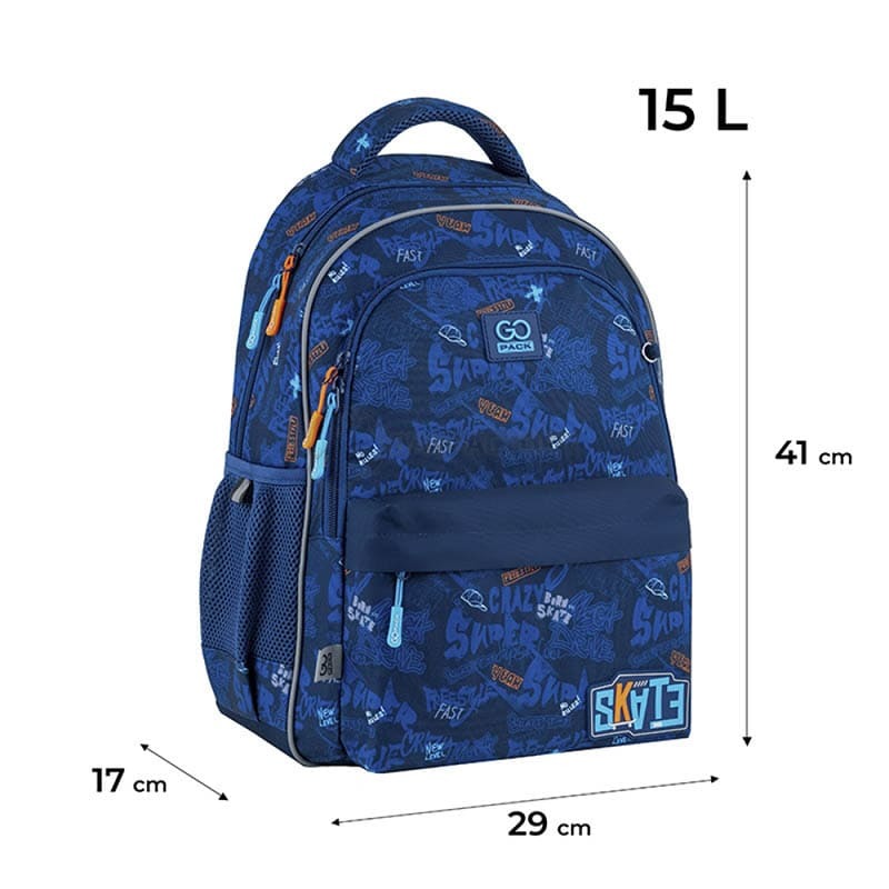 Шкільний рюкзак GoPack Education 182M Crazy Skate 15л (GO25-182M-7)