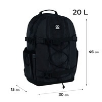 Міський рюкзак GoPack Education Teens 186 чорний 20л (GO25-186L-1)