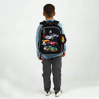 Шкільний каркасний рюкзак Kite Education 555 Hot Wheels Чорний 14л (HW25-555S)