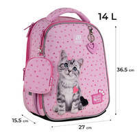 Шкільний каркасний рюкзак Kite Education 555 Studio Pets Рожевий 14л (SP25-555S-1)