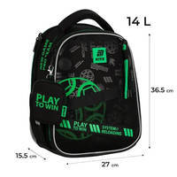 Шкільний каркасний рюкзак Kite Education 555 Play&Win Чорний 14л (K25-555S-2)