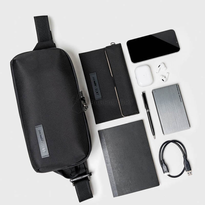 Сумка слінг антизлодій Pacsafe x SLNT pocket sling 3л чорний (83102100)