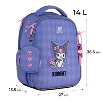 Шкільний каркасний рюкзак Kite Education Kuromi 555 Фіолетовий 14 л (HK25-555S-2)