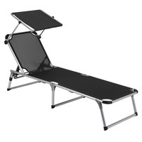 Ліжко розкладне Bo-Camp Sun Lounger With Sunscreen 5 Positions Black (DAS301465)