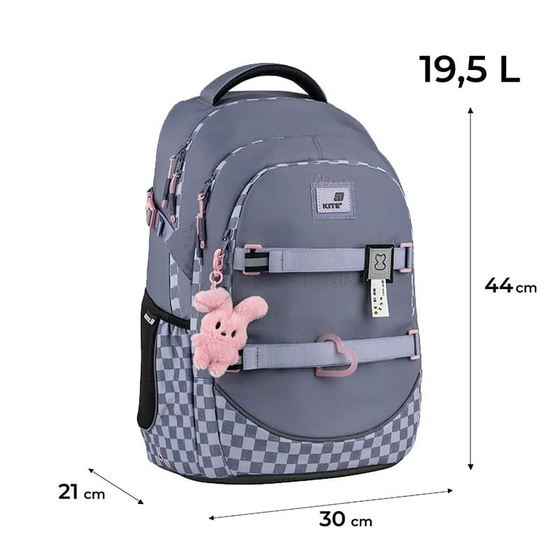 Шкільний рюкзак для підлітка Kite Education teens 727L-3 Сірий 19.5 л (K25-727L-3)