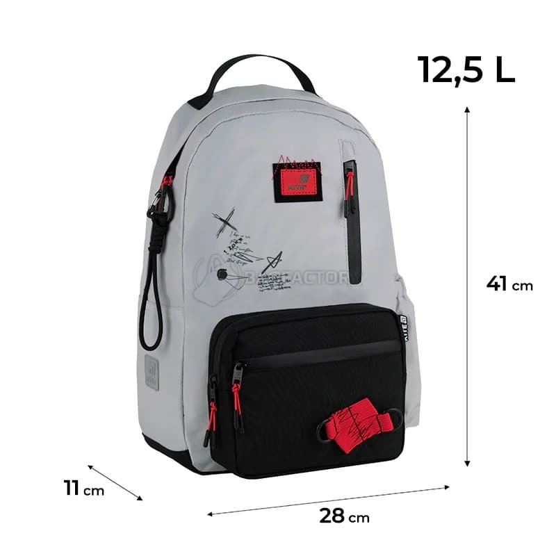 Шкільний рюкзак для підлітка Kite Education teens 949M Сірий з чорним 12.5 л (K25-949M)
