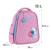 Шкільний напівкаркасний рюкзак GoPack Education 165S Fluffy Kitten 12л (GO25-165S-2)