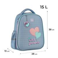 Шкільний напівкаркасний рюкзак GoPack Education 165M Girl Power 15л (GO25-165M-1)