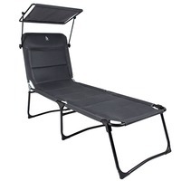 Ліжко розкладне Bo-Camp Sun Lounger With Sunscreen 5 Positions Grey (DAS303260)