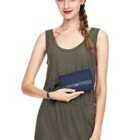 Гаманець-клатч антизлодій Pacsafe RFIDsafe Clutch Темно-синій (11015645)
