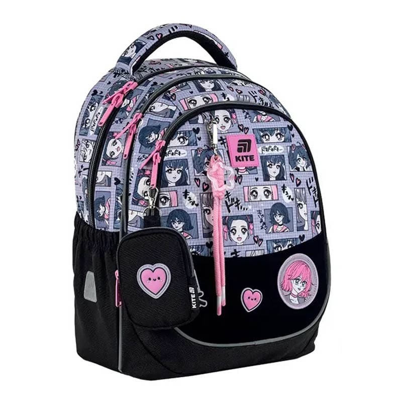 Шкільний рюкзак Kite Education 700 Anime Girl 18л Чорний з сірим (K25-700M-1)