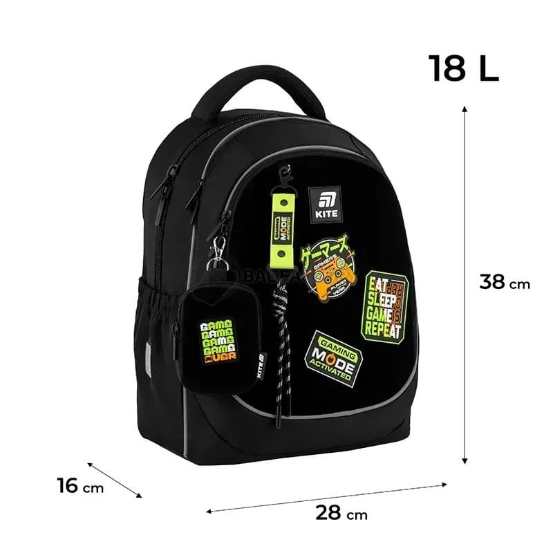 Шкільний рюкзак Kite Education 700 Gaming Mode 18л Чорний (K25-700M-5)