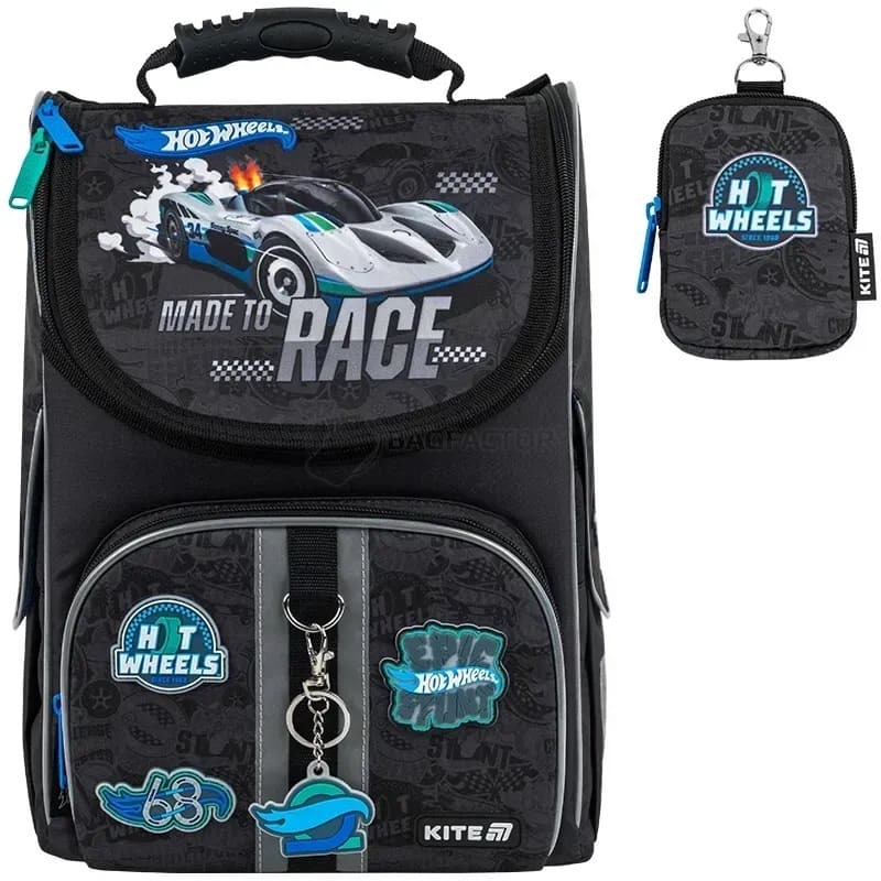 Шкільний каркасний рюкзак Kite Education 501 Hot Wheels 11.5л Чорний (HW25-501S)