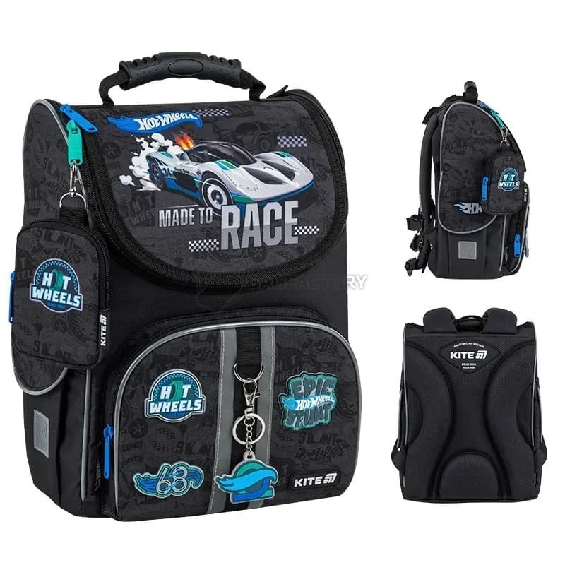 Шкільний каркасний рюкзак Kite Education 501 Hot Wheels 11.5л Чорний (HW25-501S)