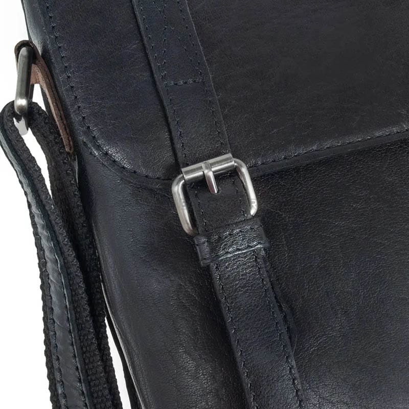 Чоловіча шкіряна сумка Ashwood F84 Black/Mud (F84 BLK/MUD)