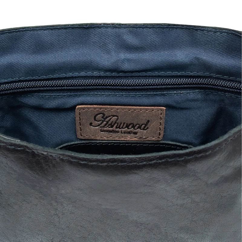 Чоловіча шкіряна сумка Ashwood F84 Black/Mud (F84 BLK/MUD)