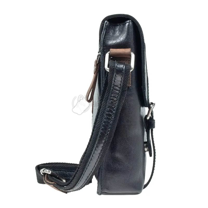 Чоловіча шкіряна сумка Ashwood F84 Black/Mud (F84 BLK/MUD)