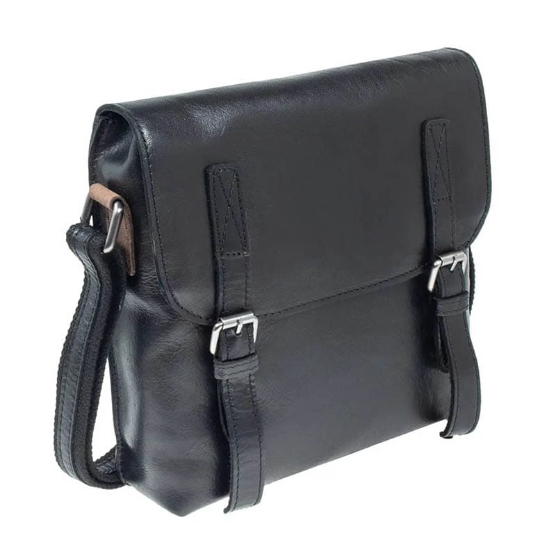 Чоловіча шкіряна сумка Ashwood F84 Black/Mud (F84 BLK/MUD)