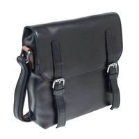 Чоловіча шкіряна сумка Ashwood F84 Black/Mud (F84 BLK/MUD)