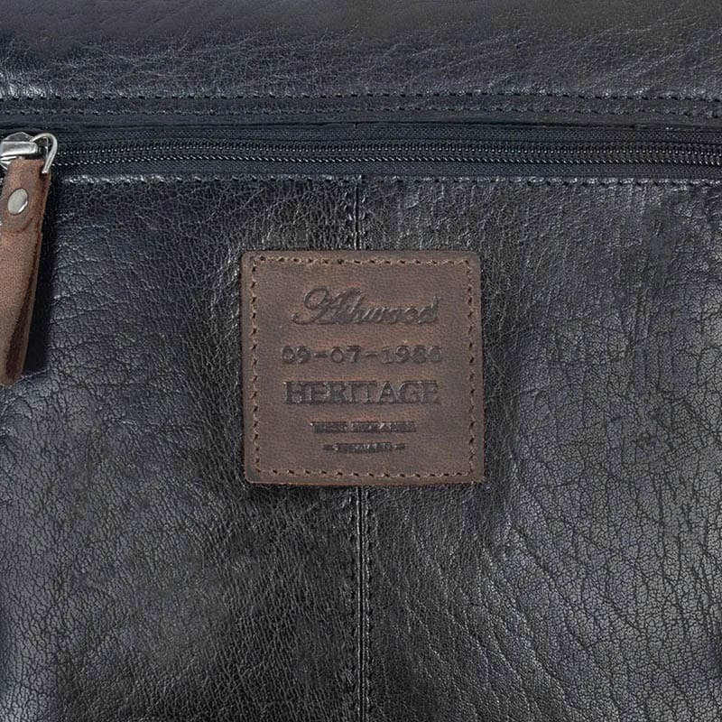 Чоловіча шкіряна сумка Ashwood F84 Black/Mud (F84 BLK/MUD)