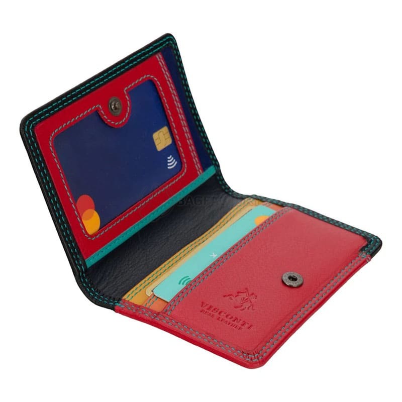 Шкіряний гаманець-картхолдер Visconti RB111 Madagascar Black/Rhumba (RB111 BLK/RHUMBA)