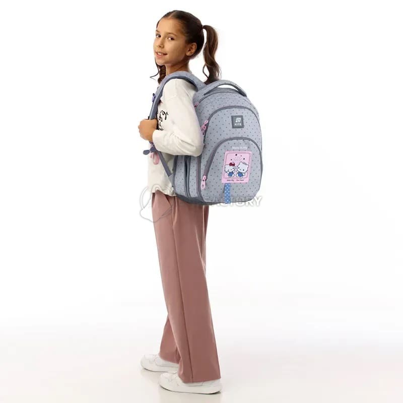 Шкільний рюкзак Kite Education teens 905M Hello Kitty 19.5л Сірий (HK25-905M)