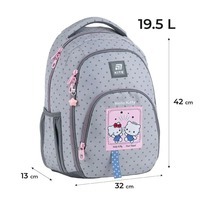 Шкільний рюкзак Kite Education teens 905M Hello Kitty 19.5л Сірий (HK25-905M)