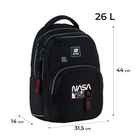 Рюкзак молодіжний Kite Education teens 903L NASA 26л Чорний (NS25-903L)