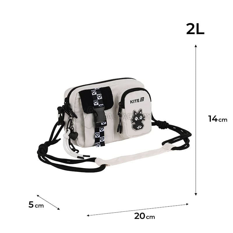 Сумка-кросбоді молодіжна Kite Education teens 2л Бежевий (K25-2522-1)