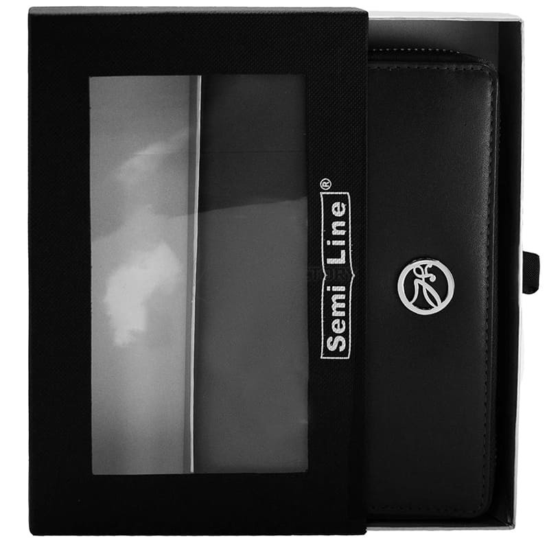 Гаманець жіночий шкіряний Semi Line RFID Black на блискавці (DAS303159)