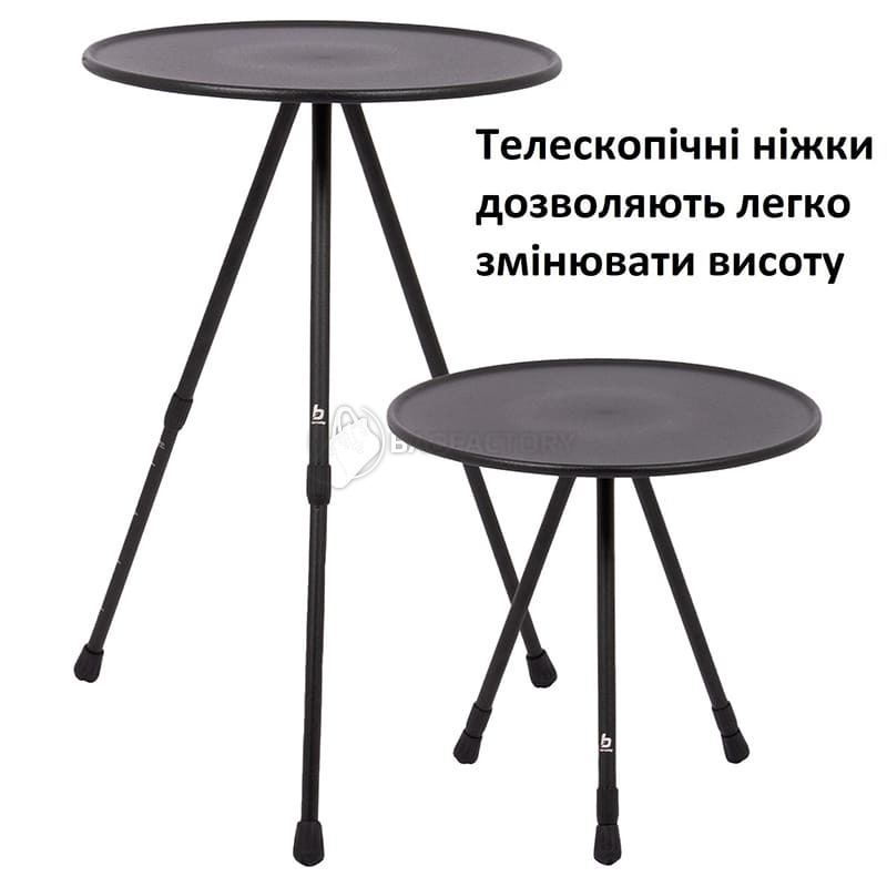 Стіл розкладний Bo-Camp Sawtelle 37x37 cm Black (DAS303270)