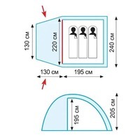 Намет тримісний Tramp Bell 3 (V2) Green (UTRT-080)