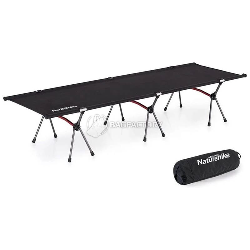 Ліжко розкладне Naturehike NH19JJ006 алюміній 190x65x38 см Чорний (6927595740606)