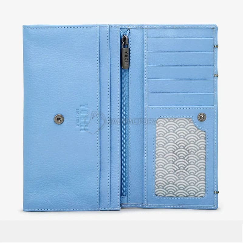 Жіночий шкіряний гаманець Yoshi Y1030 Hodson Bee Happy Blue (Y1030 BEE 21)