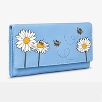 Жіночий шкіряний гаманець Yoshi Y1030 Hodson Bee Happy Blue (Y1030 BEE 21)