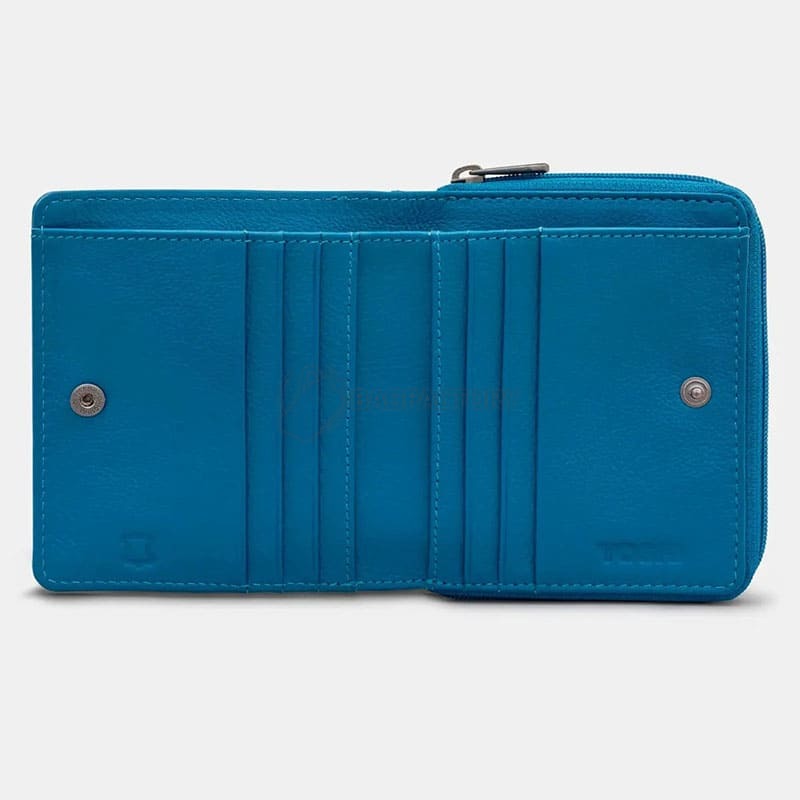 Жіночий шкіряний гаманець Yoshi Y1261 Peacock Plume Petrol Blue (Y1261 PCK 48)