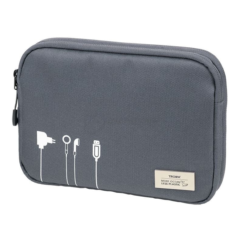Органайзер для кабелів Troika Blue Cycle Tech Pouch 2 сірий (BCO64/GY)