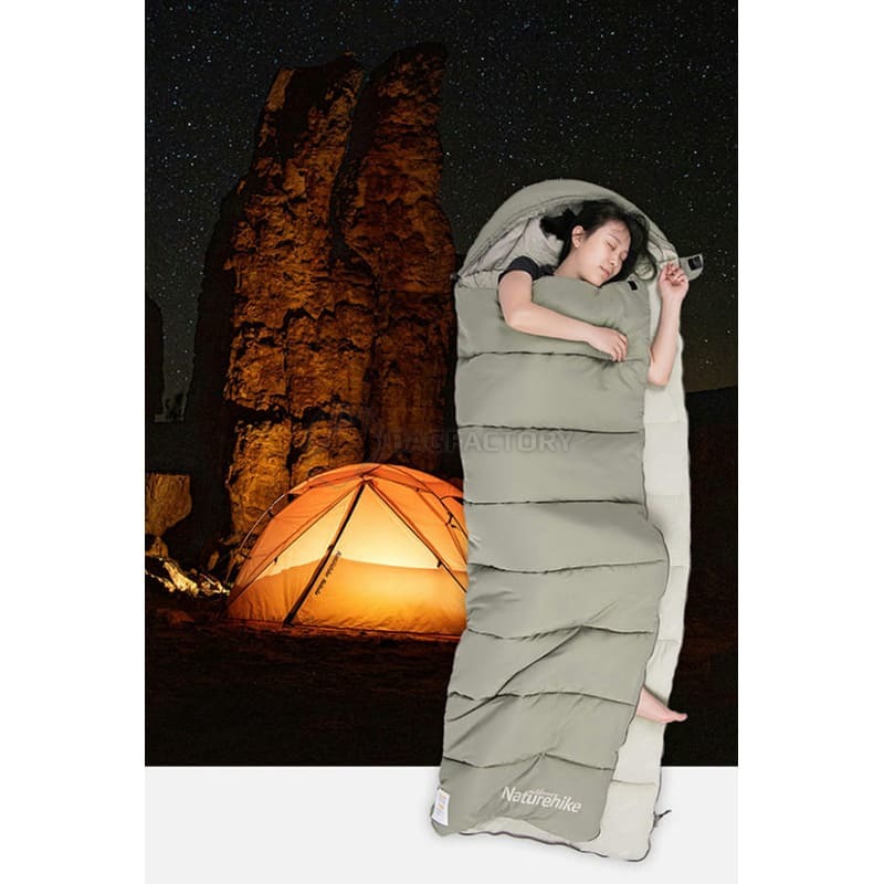 Спальний мішок Naturehike M400 CNK2350WS023 (1°C) правий зелений 220 см (6927595776087)