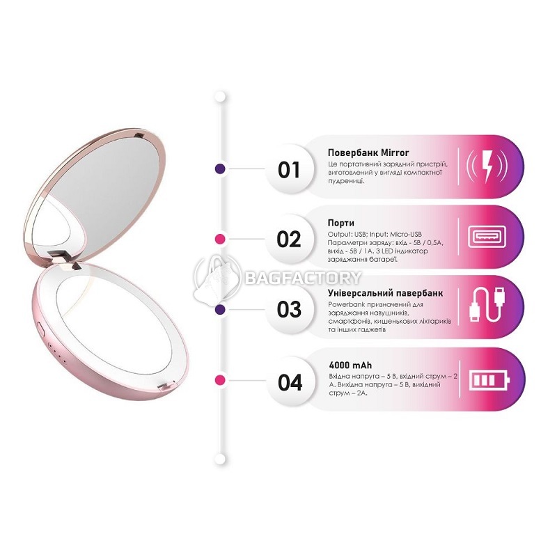 Повербанк 4000 mAh Line Art Mirror